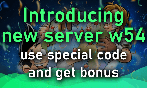 Introducing new server w54 - events weekend and special code